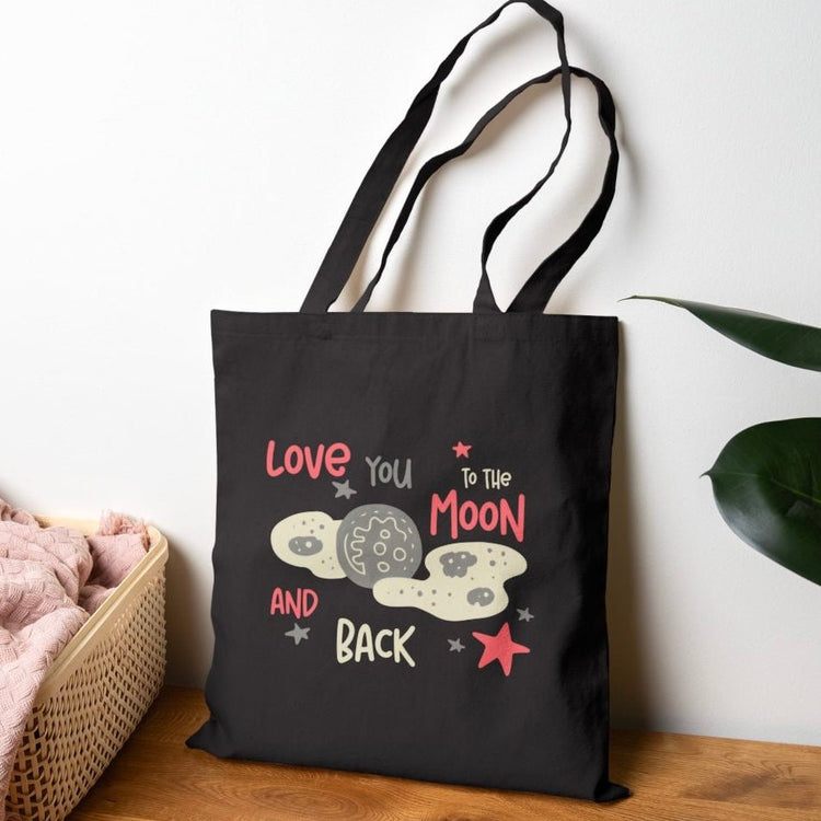 Love You to the Moon and Back Tote Bag - Bold Printed Tees