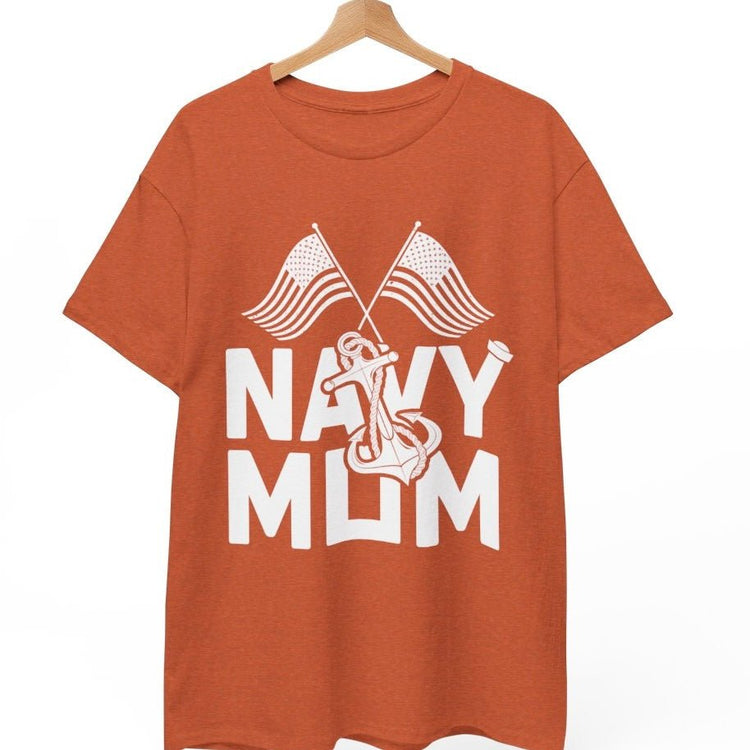 Navy Mom T-Shirt / Proud Military Mom Patriotic Anchor Tee - Bold Printed Tees