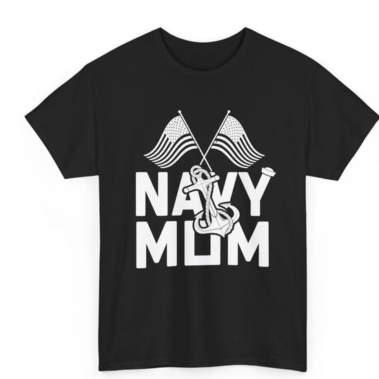 Navy Mom T-Shirt / Proud Military Mom Patriotic Anchor Tee - Bold Printed Tees