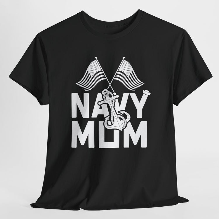 Navy Mom T-Shirt / Proud Military Mom Patriotic Anchor Tee - Bold Printed Tees