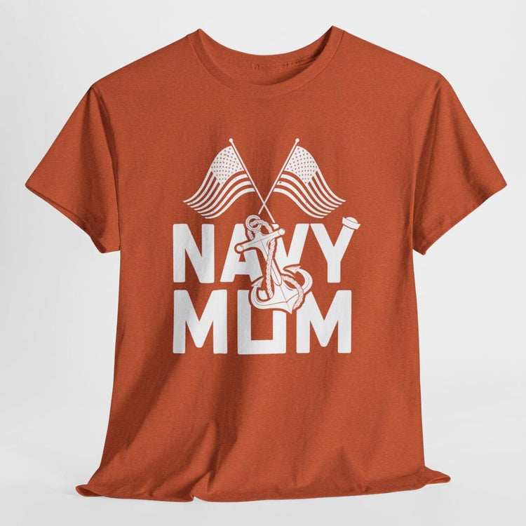 Navy Mom T-Shirt / Proud Military Mom Patriotic Anchor Tee - Bold Printed Tees
