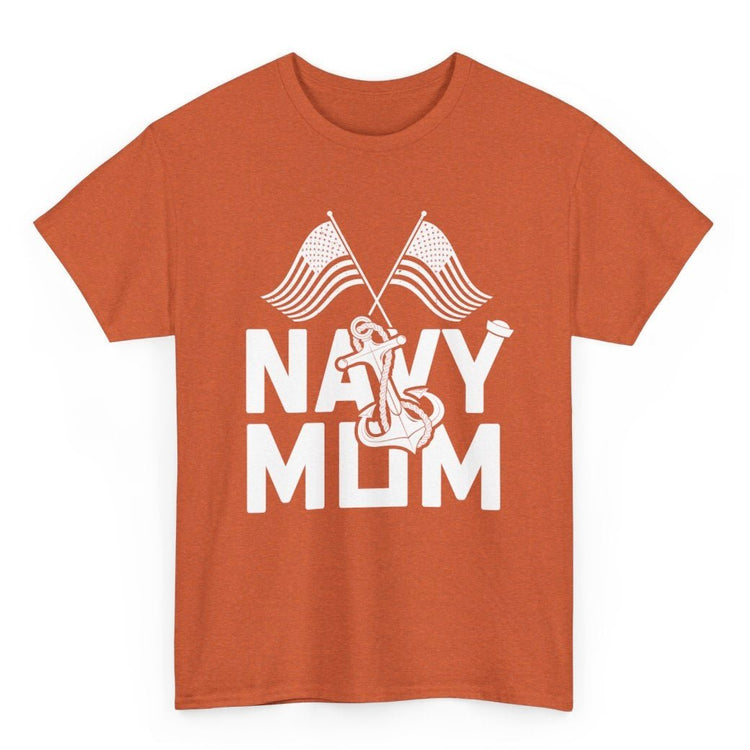 Navy Mom T-Shirt / Proud Military Mom Patriotic Anchor Tee - Bold Printed Tees