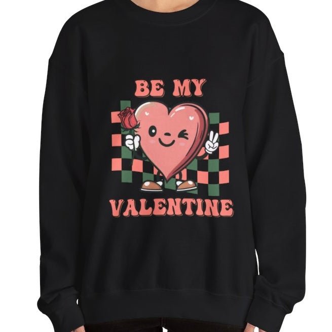 Be My Valentine Heart Crewneck Sweatshirt - Bold Printed Tees