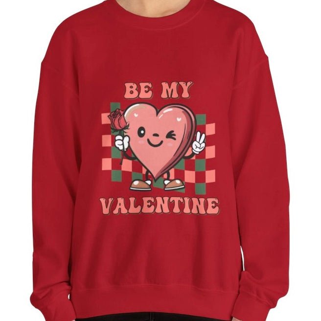 Be My Valentine Heart Crewneck Sweatshirt - Bold Printed Tees
