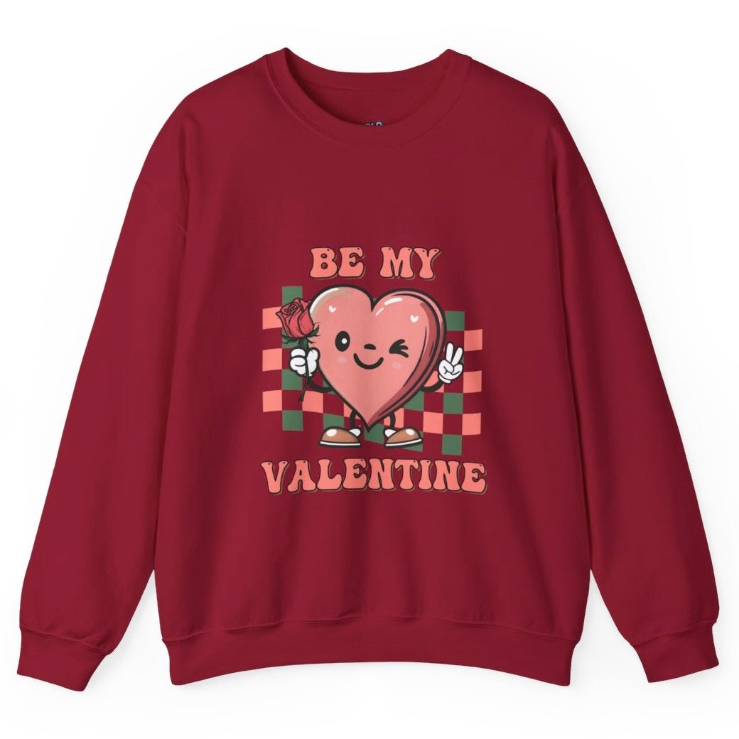 Be My Valentine Heart Crewneck Sweatshirt - Bold Printed Tees