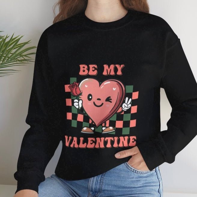 Be My Valentine Heart Crewneck Sweatshirt - Bold Printed Tees