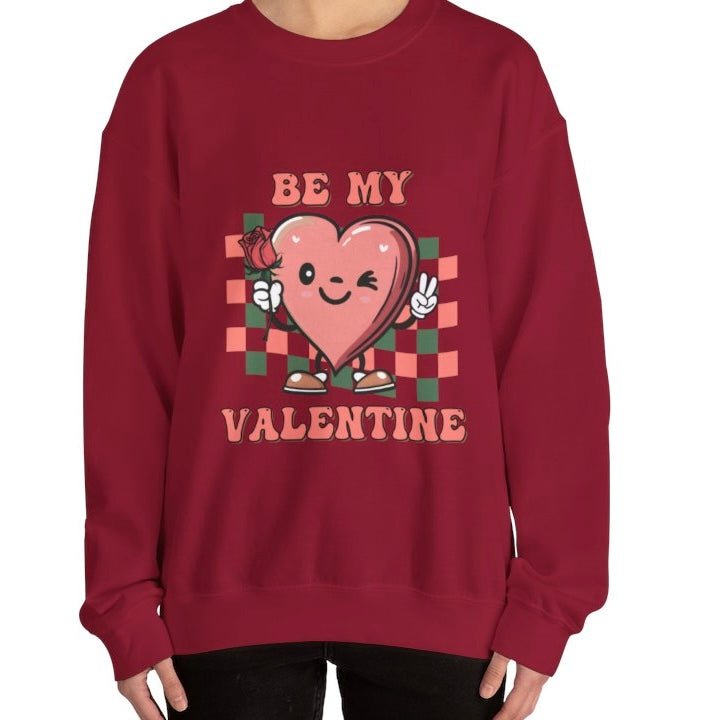 Be My Valentine Heart Crewneck Sweatshirt - Bold Printed Tees