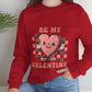 Be My Valentine Heart Crewneck Sweatshirt - Bold Printed Tees