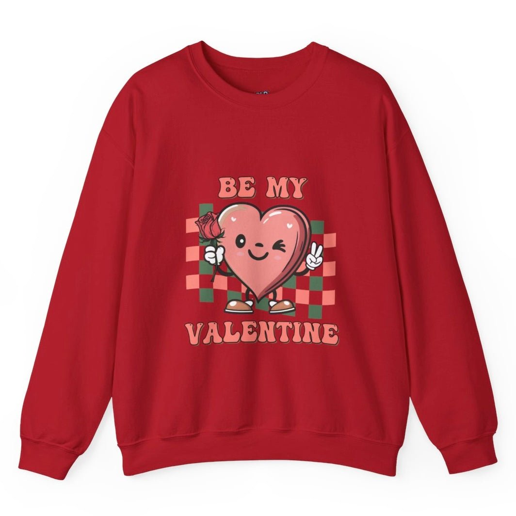 Be My Valentine Heart Crewneck Sweatshirt - Bold Printed Tees