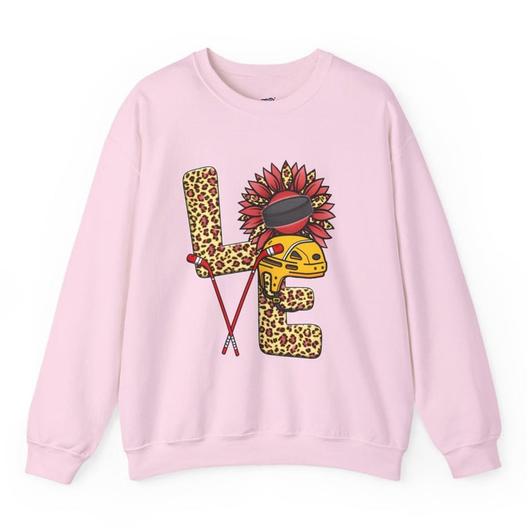 Hockey Love Crewneck Sweatshirt - Bold Printed Tees
