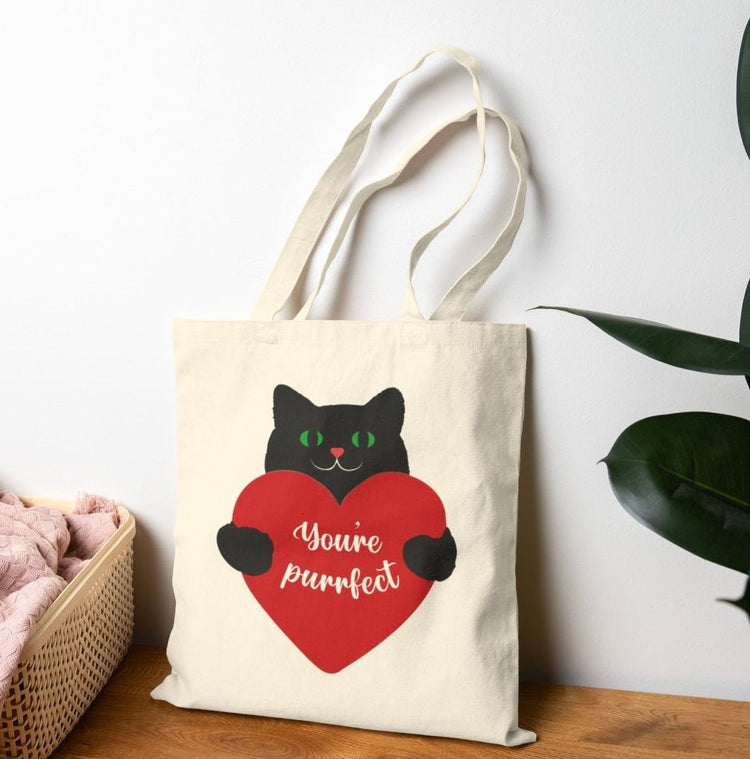 You’re Purrfect Valentine Tote Bag - Bold Printed Tees