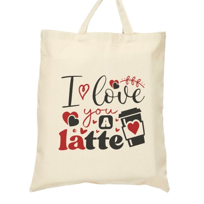 I Love You a Latte Valentine Tote Bag - Bold Printed Tees