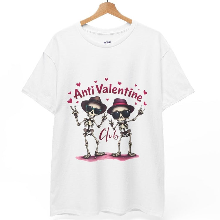 Anti Valentine Club Skeleton T-Shirt - Bold Printed Tees