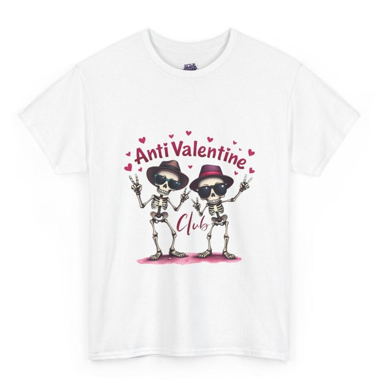 Anti Valentine Club Skeleton T-Shirt - Bold Printed Tees