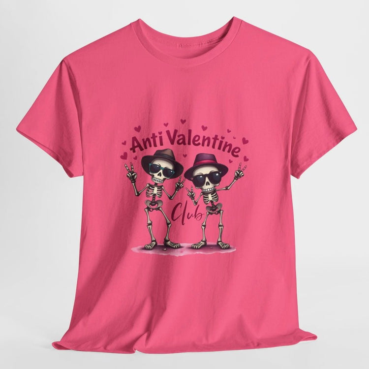 Anti Valentine Club Skeleton T-Shirt - Bold Printed Tees