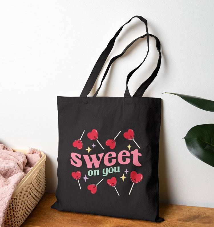 Sweet On You Valentine Tote Bag - Bold Printed Tees