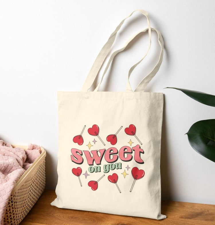Sweet On You Valentine Tote Bag - Bold Printed Tees