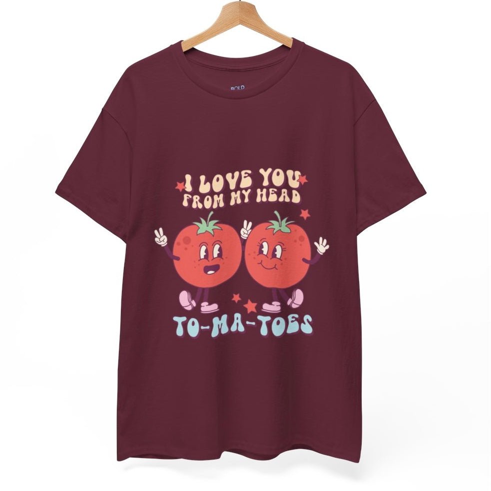 I Love You From My Head To Ma Toes Valentine T Shirt - Bold Printed Tees