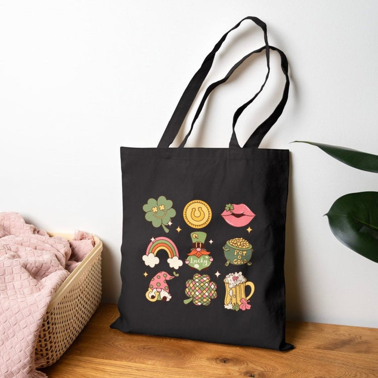 Feeling Lucky Icons Tote Bag - Bold Printed Tees