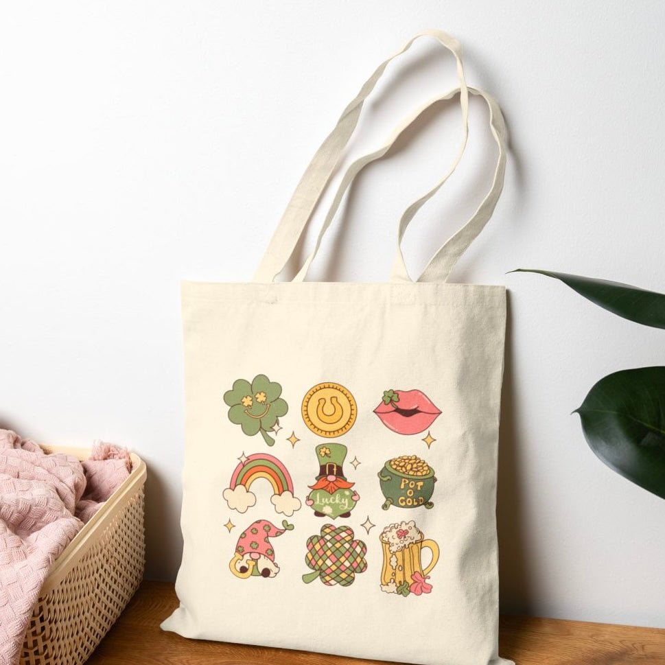 Feeling Lucky Icons Tote Bag - Bold Printed Tees