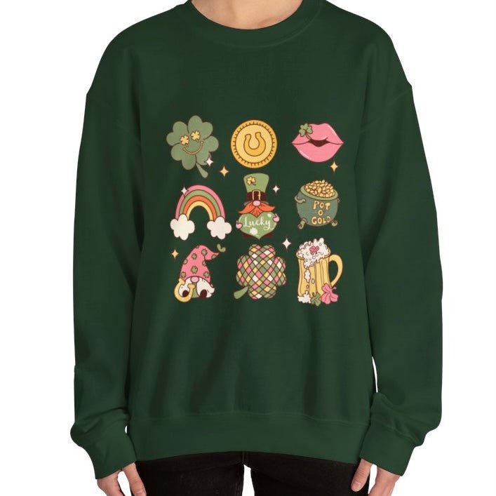 Feeling Lucky Icons Sweatshirt - Bold Printed Tees