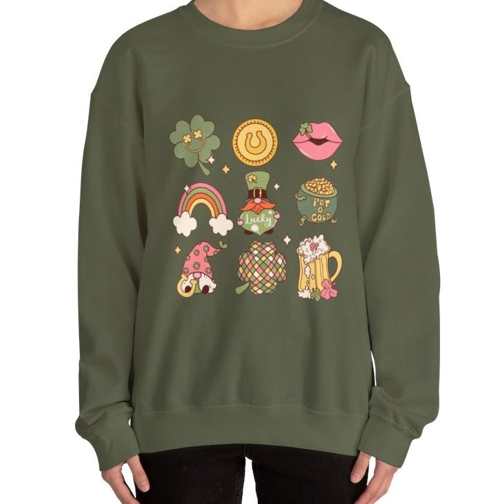 Feeling Lucky Icons Sweatshirt - Bold Printed Tees
