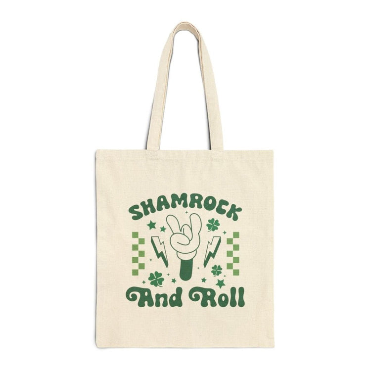 Shamrock And Roll Tote Bag - Bold Printed Tees