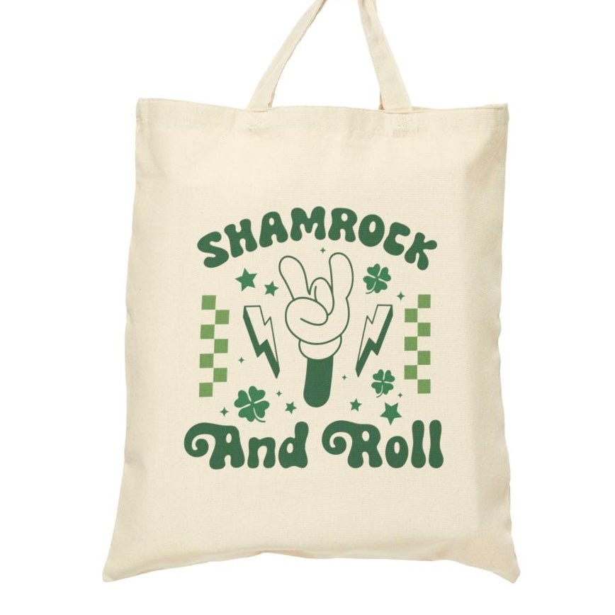 Shamrock And Roll Tote Bag - Bold Printed Tees