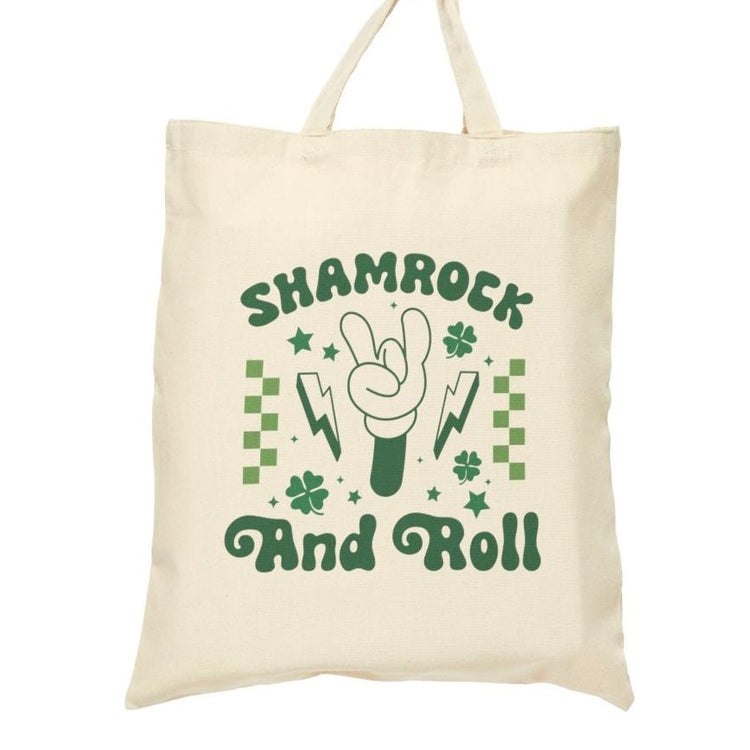 Shamrock And Roll Tote Bag - Bold Printed Tees