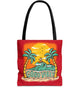 Good Vibes Beach Palm Tree Tote Bag - Bold Printed Tees
