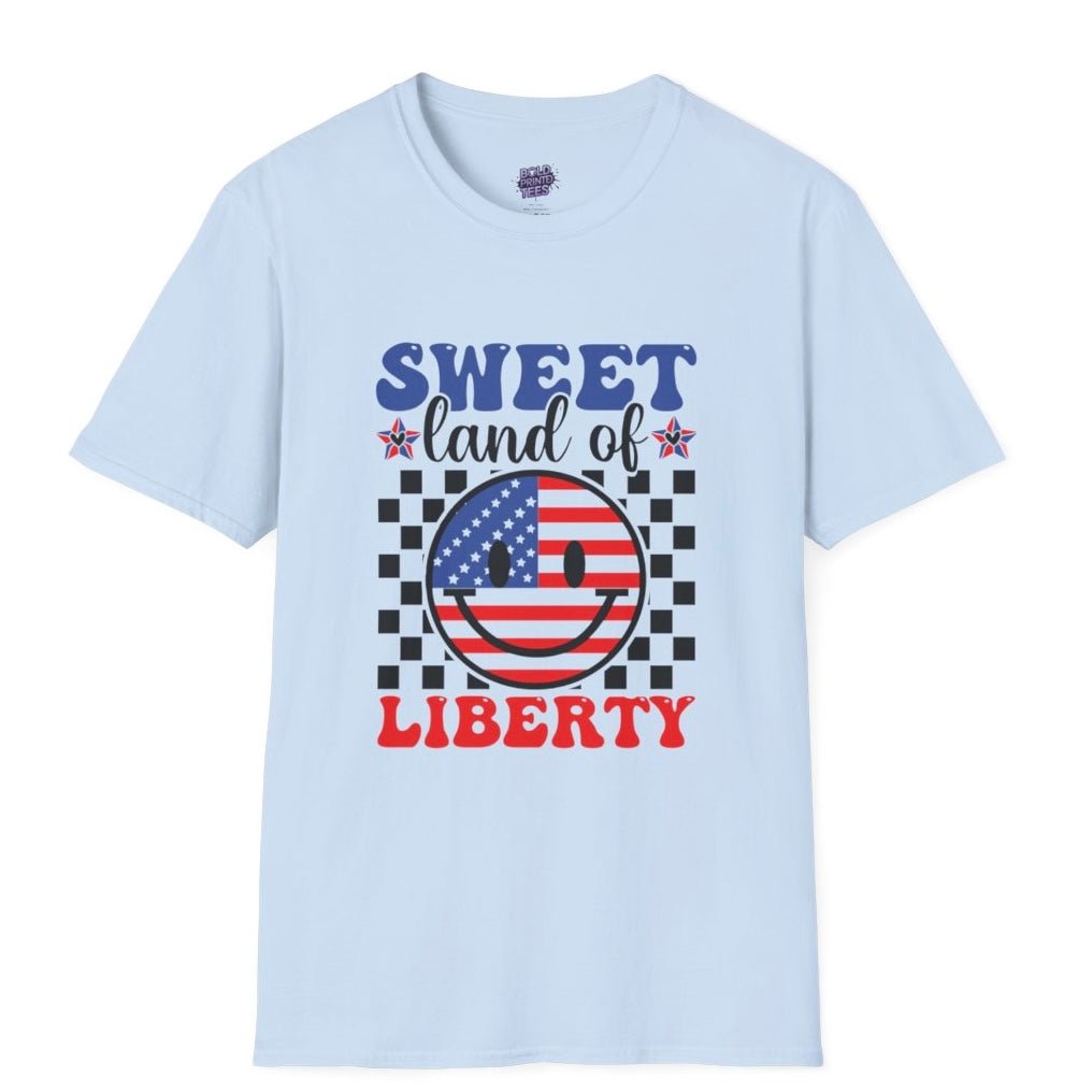 Sweet Land of Liberty T-Shirt Patriotic American Flag Graphic Tee - Bold Printed Tees