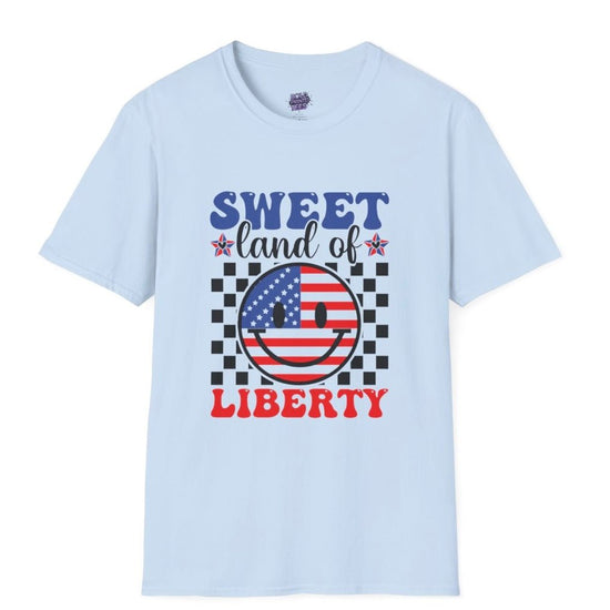 Sweet Land of Liberty T-Shirt Patriotic American Flag Graphic Tee - Bold Printed Tees