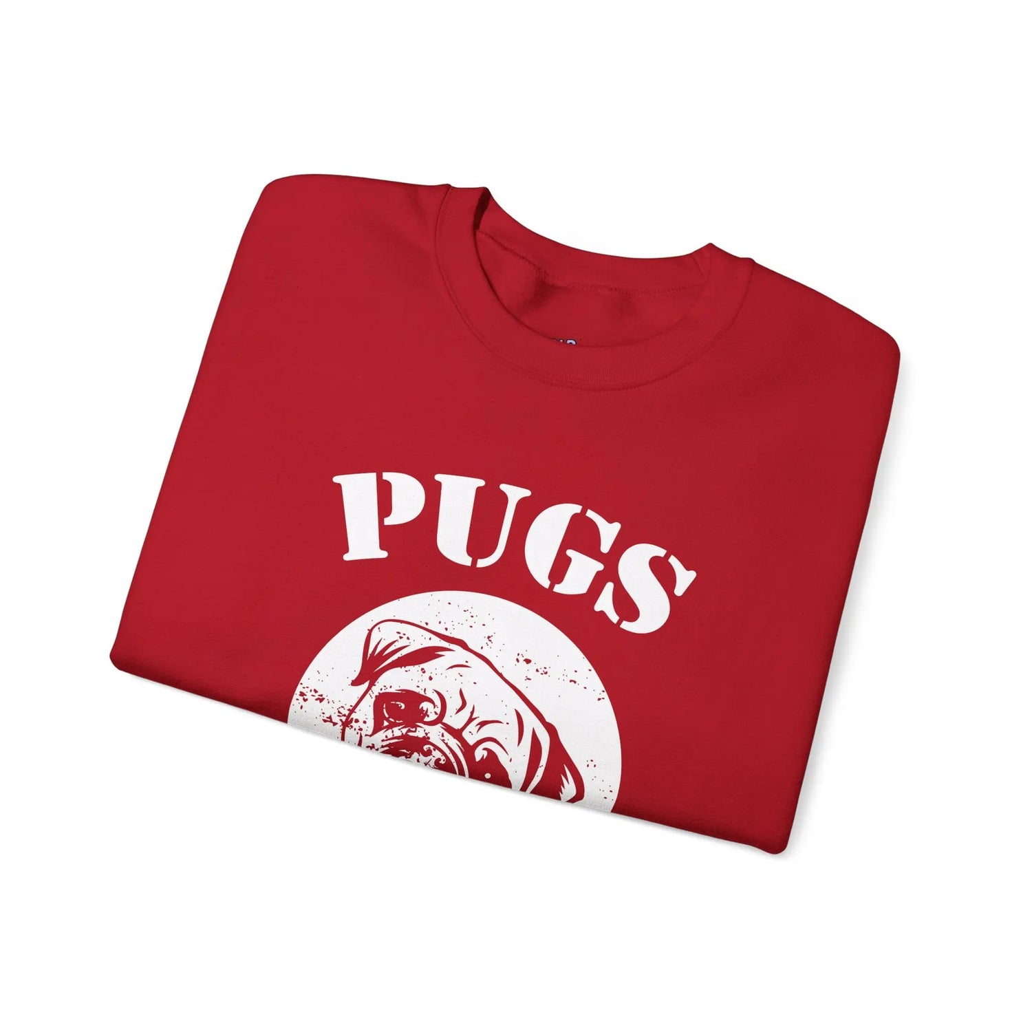 Pugs Not Drugs Sweatshirt Funny Dog Lover Crewneck, Cute Pug Graphic Pullover, Unisex Heavy Blend Sweater - Bold Printed Tees