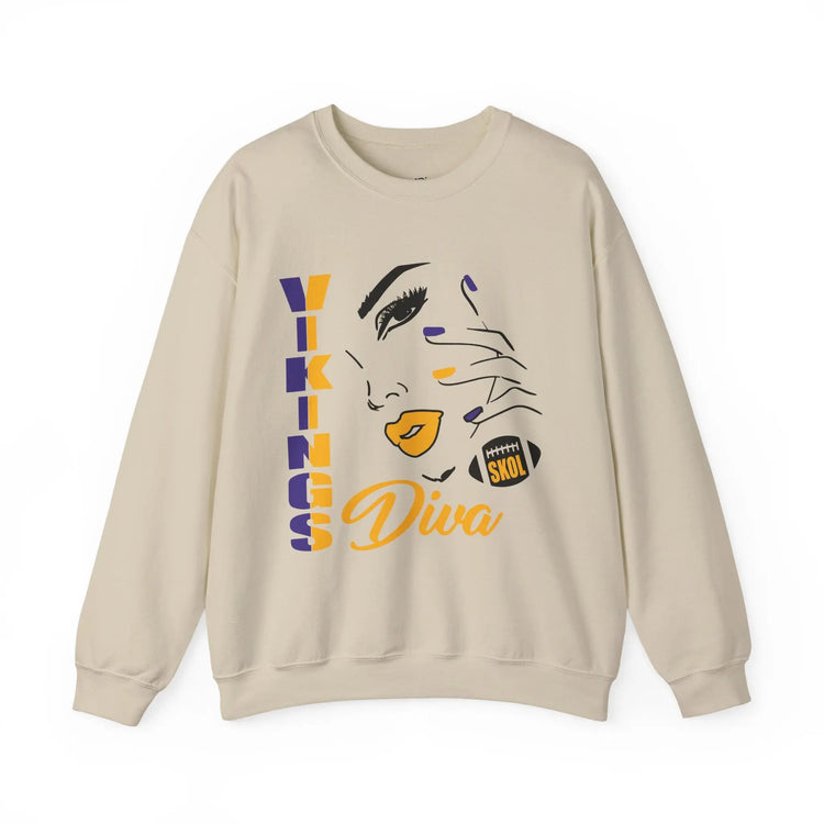 Vikings Diva Crewneck Sweatshirt – Football Game Day Attire - Bold Printed Tees