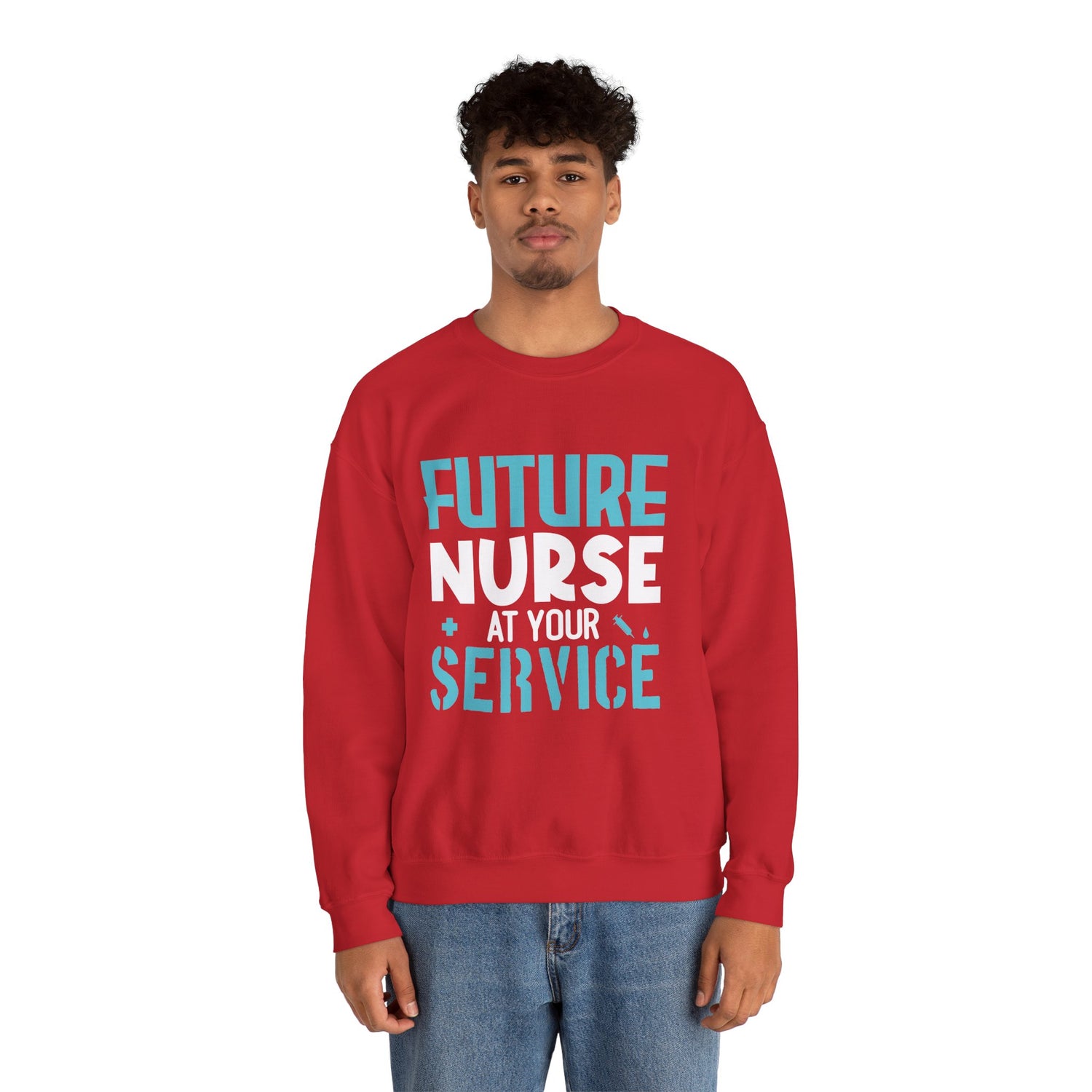 Future Nurse at Your Service Crewneck Sweatshirt - Bold Printed Tees