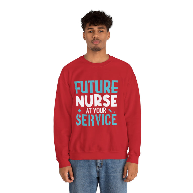 Future Nurse at Your Service Crewneck Sweatshirt - Bold Printed Tees