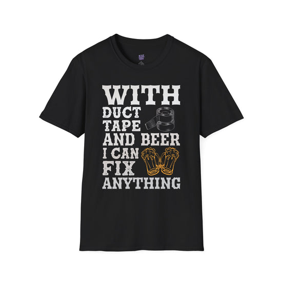Funny Duct Tape & Beer T-Shirt – DIY Lover Gift, Home Improvement Humor Tee, Fix Anything Graphic Shirt