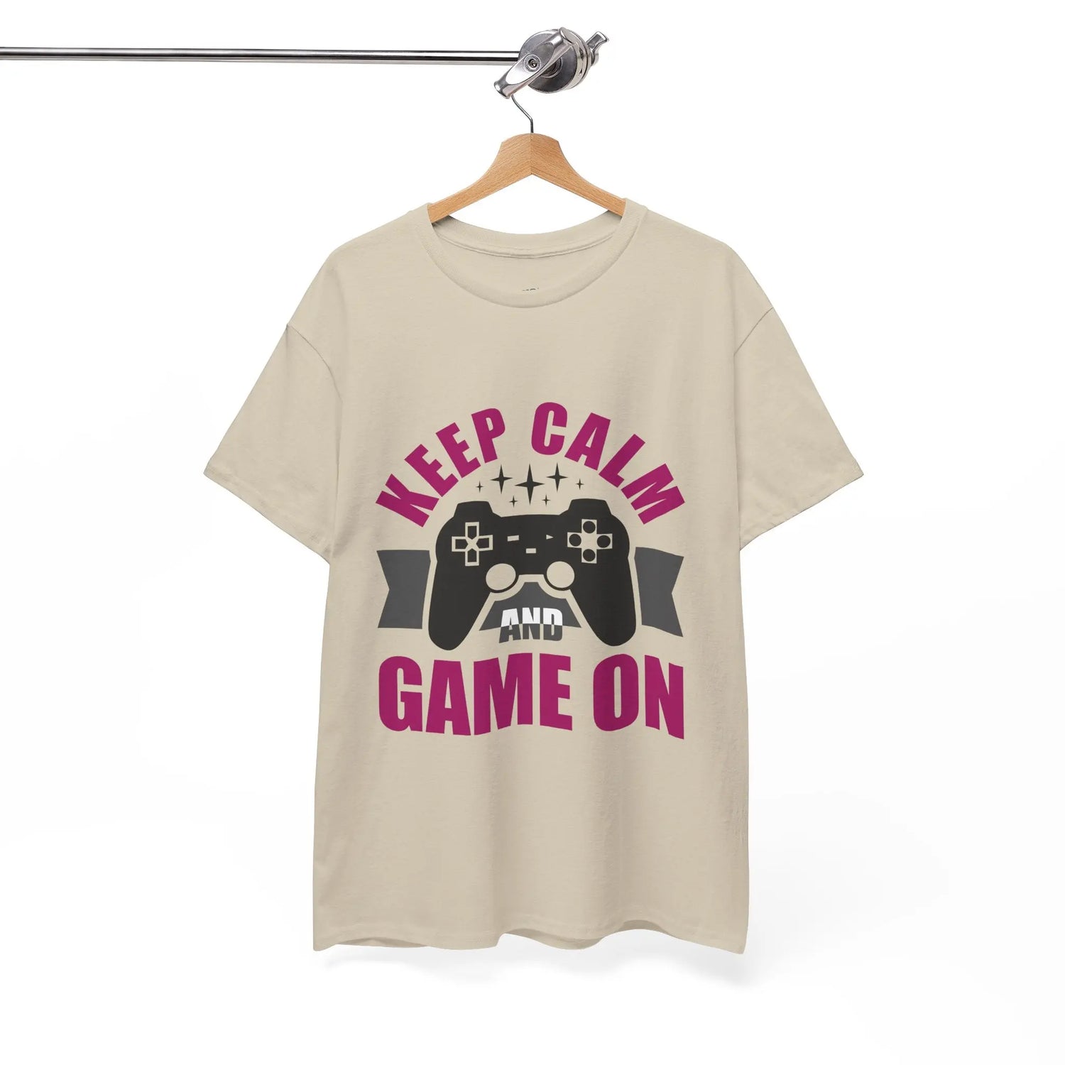 Keep Calm and Game On T-Shirt Funny Gamer Tee, Casual Gaming Graphic Shirt - Bold Printed Tees