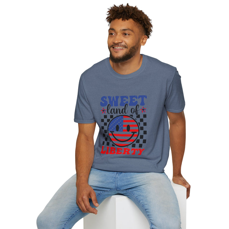 Sweet Land of Liberty T-Shirt Patriotic American Flag Graphic Tee - Bold Printed Tees