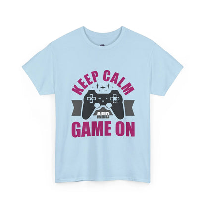 Keep Calm and Game On T-Shirt Funny Gamer Tee, Casual Gaming Graphic Shirt - Bold Printed Tees