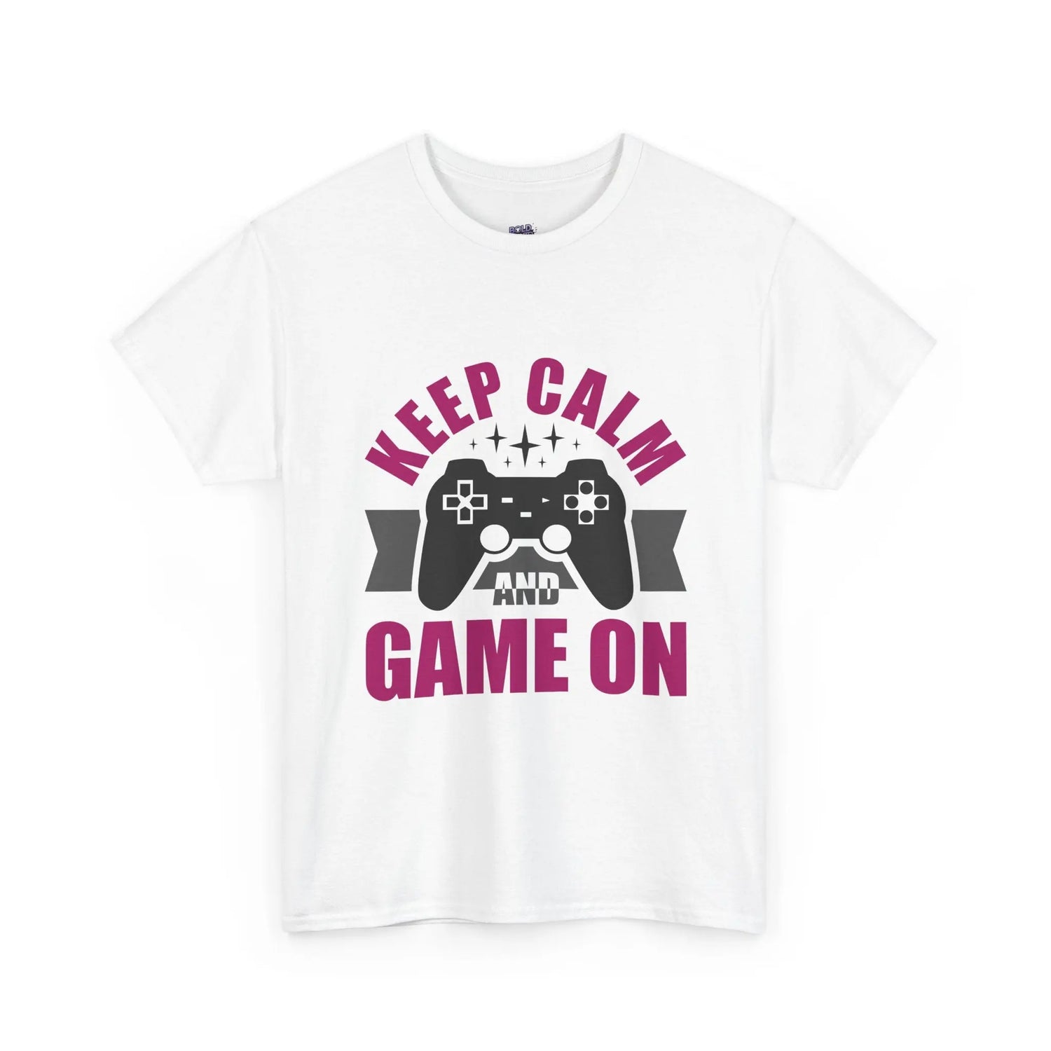 Keep Calm and Game On T-Shirt Funny Gamer Tee, Casual Gaming Graphic Shirt - Bold Printed Tees