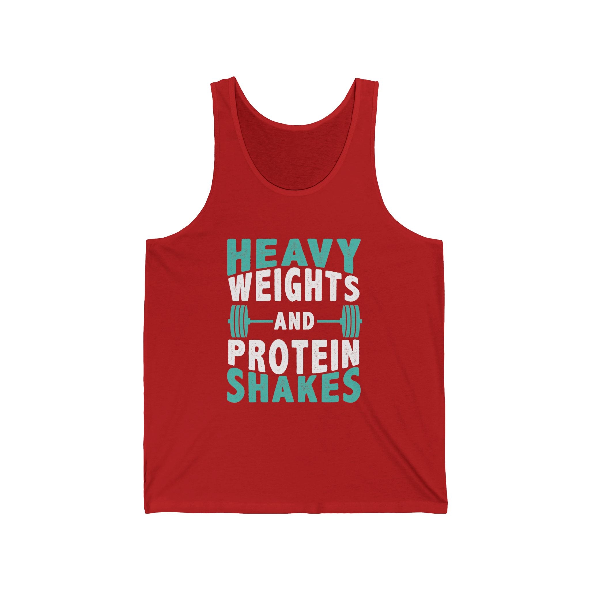 Heavy Weights And Protein Shakes Gym Fitness Unisex Jersey Tank