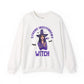 Strong Independent Witch Crewneck Sweatshirt | Halloween Cozy Graphic Pullover - Bold Printed Tees