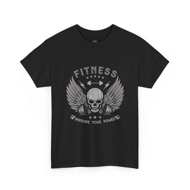Fitness Improve Your Power Skull Wing T Shirt Gym Workout Tee - Bold Printed Tees