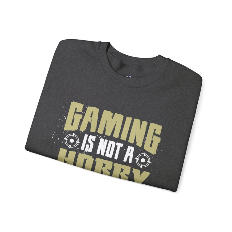Gaming Adventure Sweatshirt “Gaming Is Not a Hobby It’s an Adventure” Crewneck, Funny Gamer Gift, Cozy Video Game Apparel - Bold Printed Tees