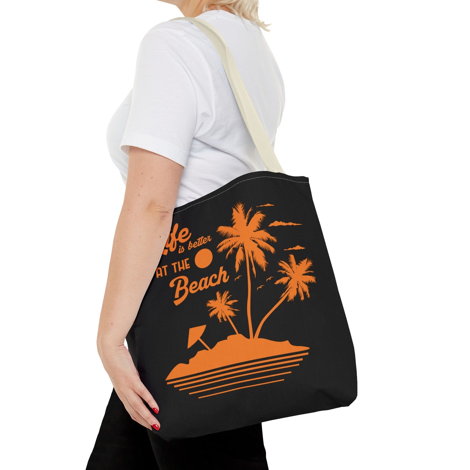 "Life is Better at the Beach" Island Palm Print - Bold Printed Tees