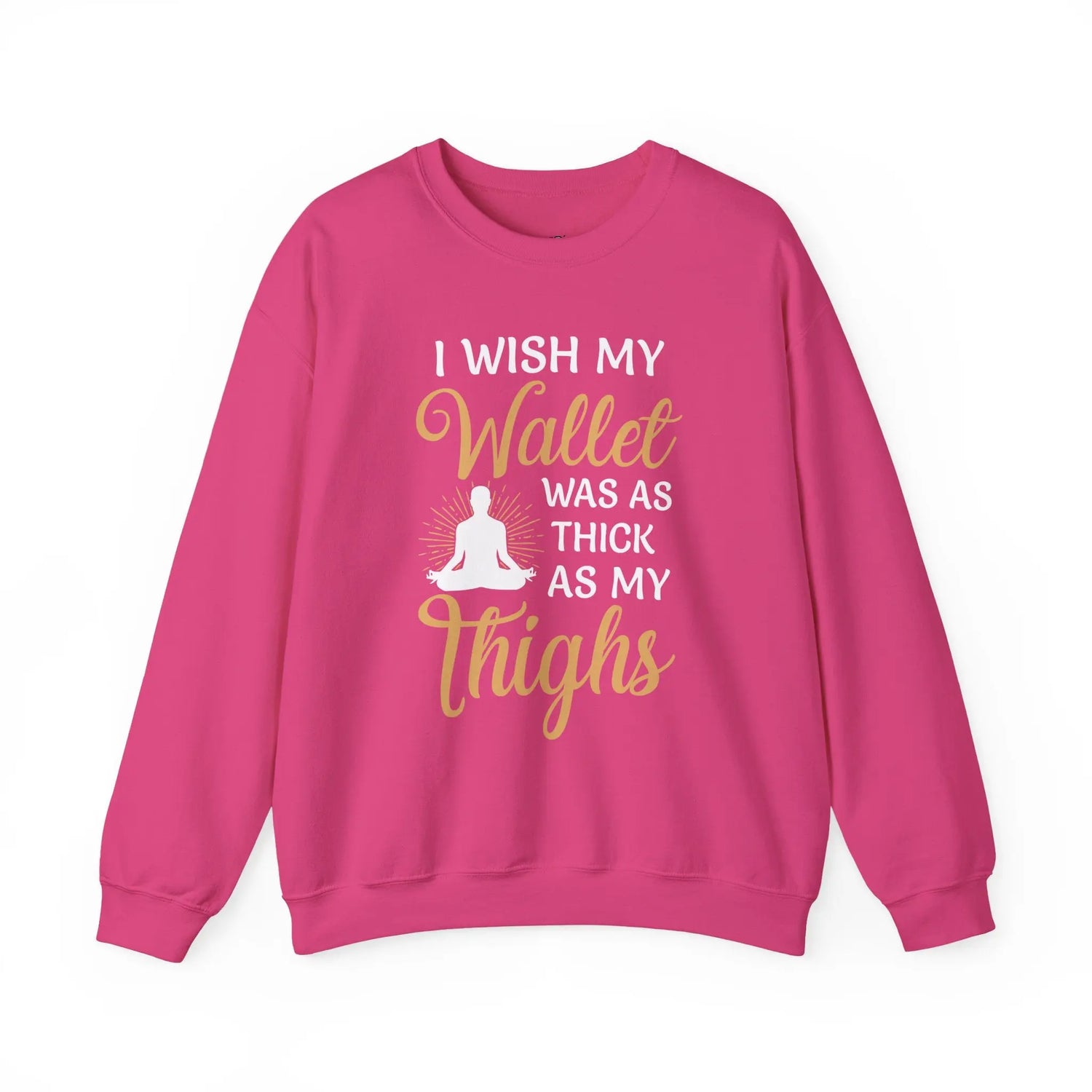 Funny Thick Thighs Wallet Sweatshirt Cozy Unisex Crewneck, Humor Gift for Women & Friends - Bold Printed Tees