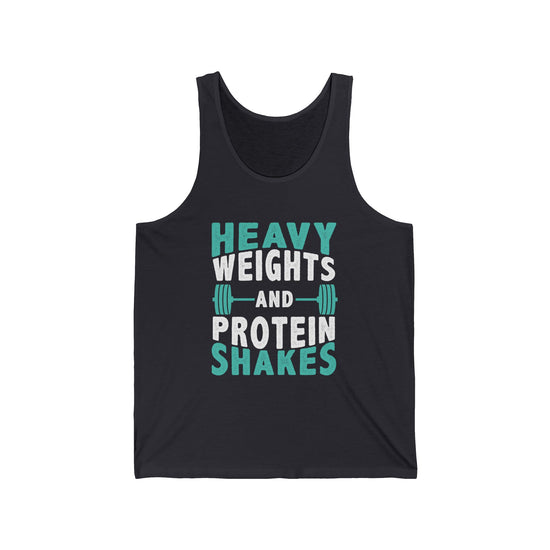 Heavy Weights And Protein Shakes Gym Fitness Unisex Jersey Tank
