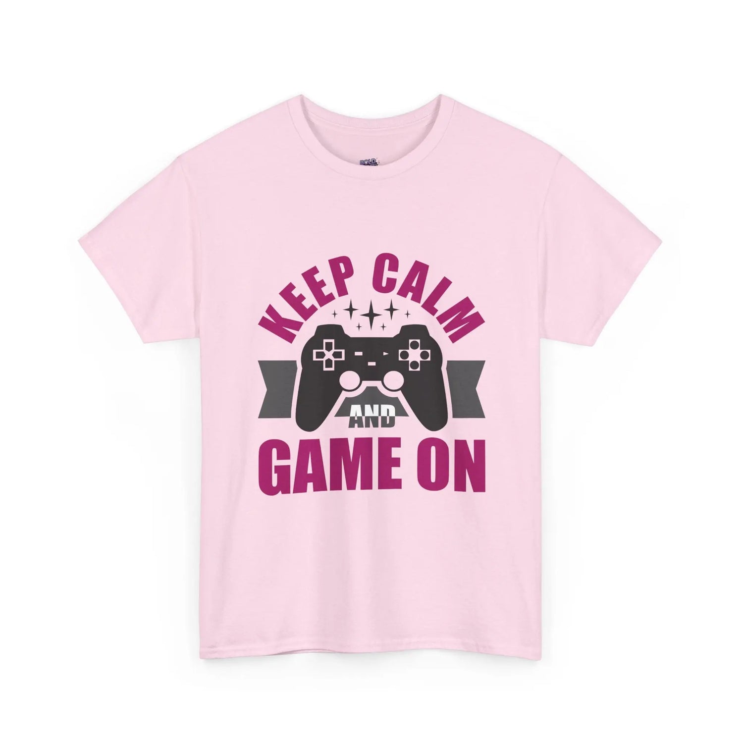Keep Calm and Game On T-Shirt Funny Gamer Tee, Casual Gaming Graphic Shirt - Bold Printed Tees