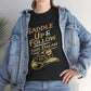 Saddle Up and Follow Your Dream Cowboy Graphic Tee | Inspirational T-Shirt - Bold Printed Tees